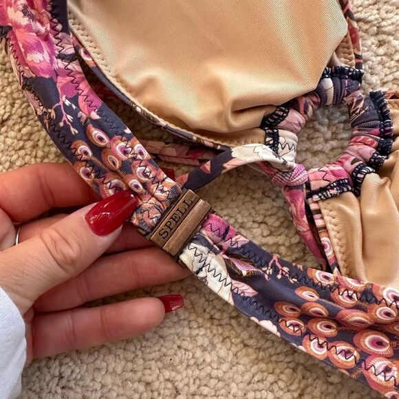 Spell & the Gypsy Free People Cloud Dancer Exclusive Bandeau Bikini top pink - Picture 5 of 8